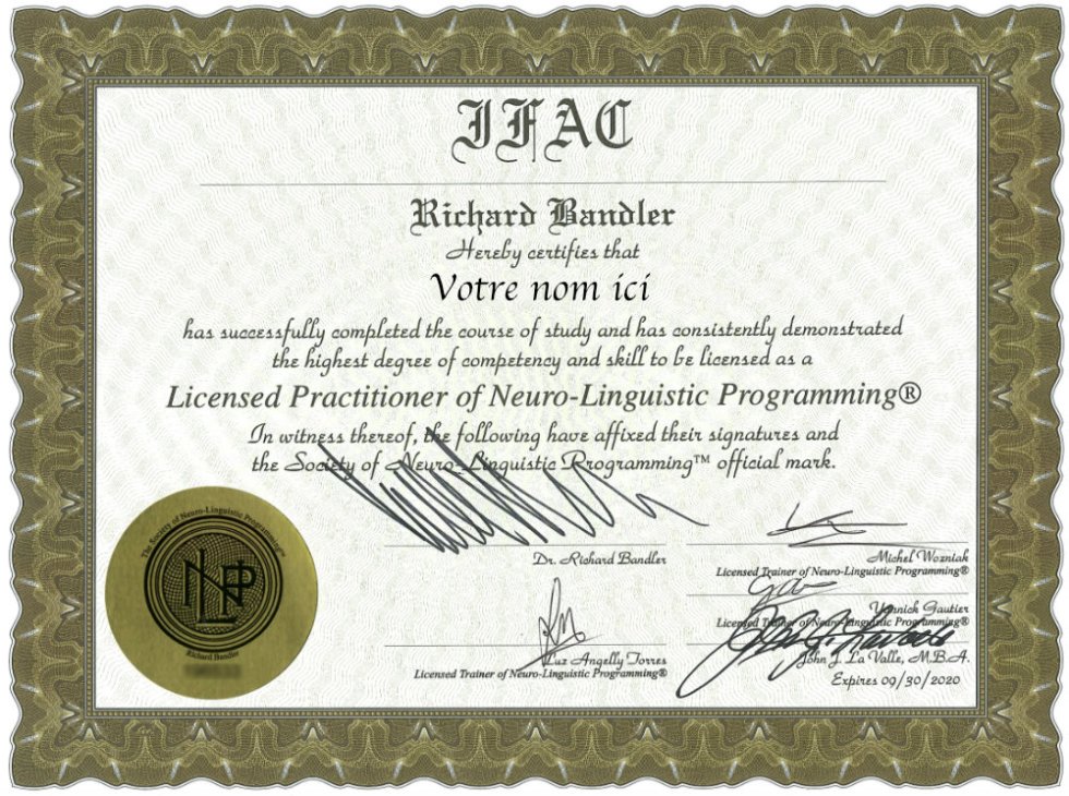 praticien en PNL certification